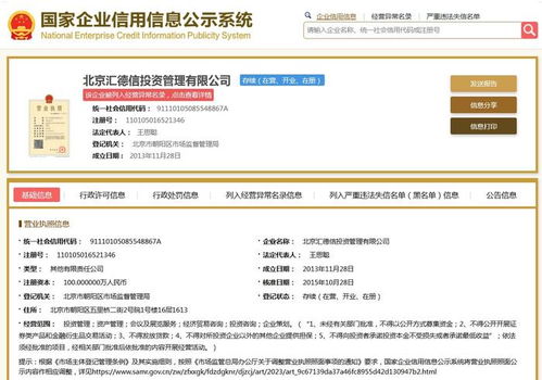 王思聪旗下投资管理公司被列经营异常，投资管理引发关注